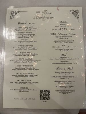 Menu photo 8 Bar Bohemien Culver City, CA