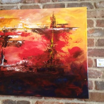 Odeum - [Morgan Hill] - Interesting and beautiful art is displayed (and available for sale) on the walls. Odeum doubles as a pretty decent art gallery! - Mediterranean Near Me - Morgan Hill, California