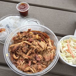 Swampys BBQ Sauce and Catering - The trough - with coleslaw on the side