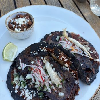 peasants FEAST - The lengua tacos with home made corn tortillas with squid ink - American Near Me - Solvang, California peasants FEAST - The lengua tacos with home made corn tortillas with squid ink - American Near Me - Solvang, California