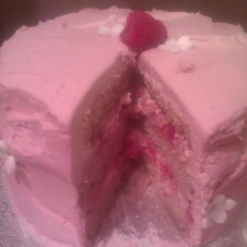 Stella V Sweets - Brown Sugar Cake with fresh raspberries, limoncello custard filling and a Pomegrante Port & Chambord buttercream.  YUM! - Desserts Near Me