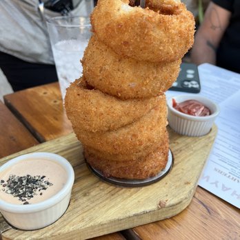 Haywire - Branding Iron Onion Rings - New American Near Me - Plano, Texas