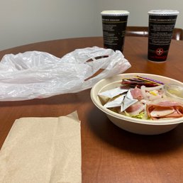 a bowl of food on a table