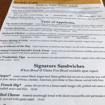 Biltmore Stable Cafe - Menu - American Near Me - Asheville, North Carolina Biltmore Stable Cafe - Menu - American Near Me - Asheville, North Carolina