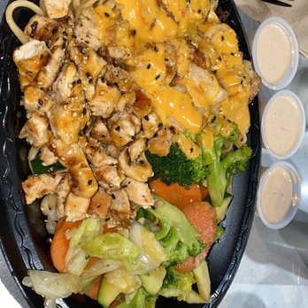 Mr. Roboto - Shrimp and Chicken hibachi with noodles - Asian Fusion Near Me - Tallahassee, Florida