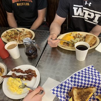 Willy's Eatery - Sunrise breakfast, 8. Cheese Omelette, 21. French Toast and 1 Egg with Meat egg Bacon, Egg and Cheese Sandwich on sourdough - Greek Near Me - Anaheim, California