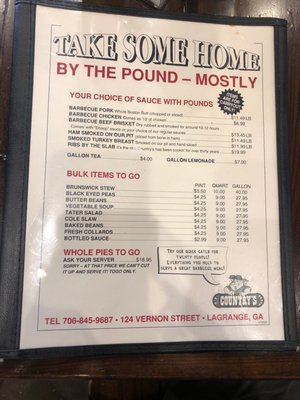 Menu photo 1 Country's Barbecue LaGrange, GA Menu photo 1 Country's Barbecue LaGrange, GA