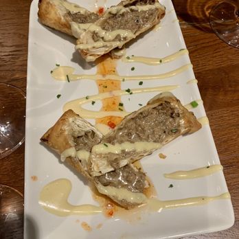 Del Frisco's Grille - Beef CHEESESTEAK EGGROLLS - Burgers Near Me - Fort Worth, Texas Del Frisco's Grille - Beef CHEESESTEAK EGGROLLS - Burgers Near Me - Fort Worth, Texas