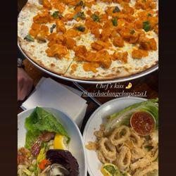 Michaelangelos Pizza - Chicken vodka pizza , fried Calamari Fritti