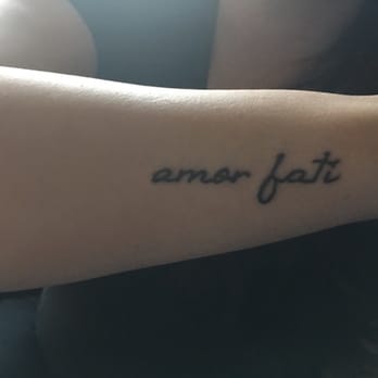 Final Sin - Simple and elegant piece done by Chad.   'Amor Fati' - Love your fate - Tattoo Near Me - Pleasant Hill, California