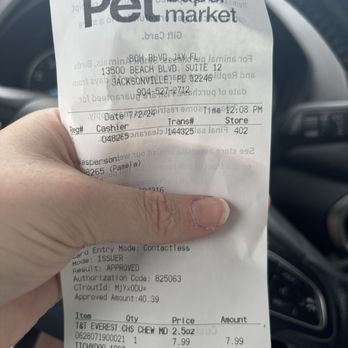 Pet Supermarket - Receupt - Pet Stores Near Me - Jacksonville, Florida