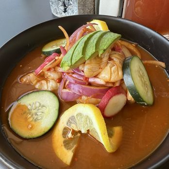 Blu Seafood - Red shrimp aqua chilies - Seafood Near Me - Gilbert, Arizona