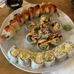 Lobster roll, LA roll and the crunchy roll Lobster roll, LA roll and the crunchy roll