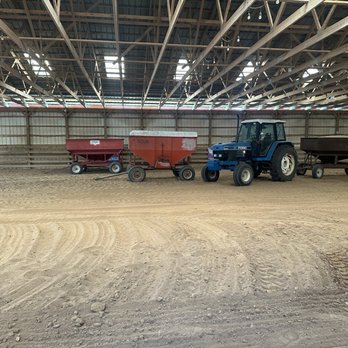 River Hill Stables - An example of the farm equipment filling the indoor arena. These sat here for a month. - Horseback Riding Near Me - Luray, Virginia