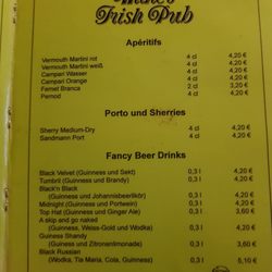 Mike's Irish Pub - Speisekarte