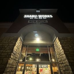 Exterior outside entrance of SHABU-WORKS® - Front Entrance - San Marcos, California Exterior outside entrance of SHABU-WORKS® - Front Entrance - San Marcos, California