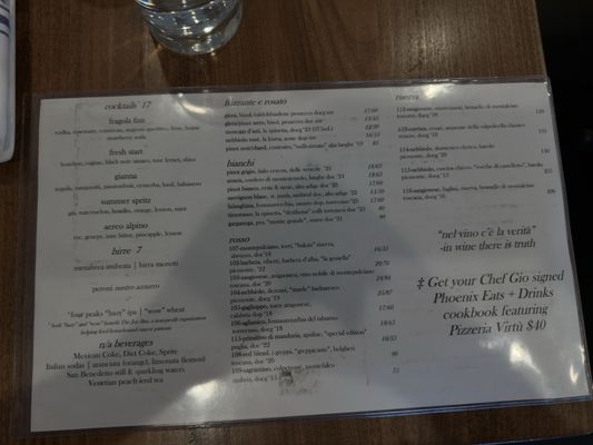 Menu photo 1 Pizzeria Virtu Scottsdale, AZ Menu photo 1 Pizzeria Virtu Scottsdale, AZ