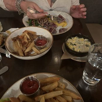 Sea Level NC - Seared tuna entree and corn on the side - Seafood Near Me - Charlotte, North Carolina