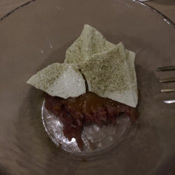 River Twice - Duck tartare with persimmons and fig leaf merengue - New American Near Me - Philadelphia, Pennsylvania River Twice - Duck tartare with persimmons and fig leaf merengue - New American Near Me - Philadelphia, Pennsylvania