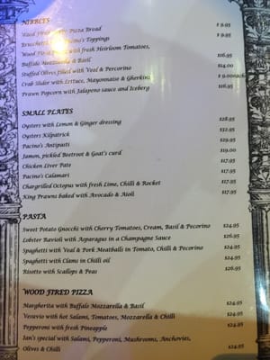 Menu photo 2 Pacino's Rockhampton, QLD