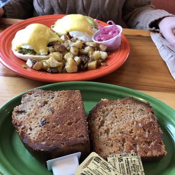 Tuckers - Smashed avocado benny and side of banana bread - Breakfast & Brunch Near Me - Hooksett, New Hampshire