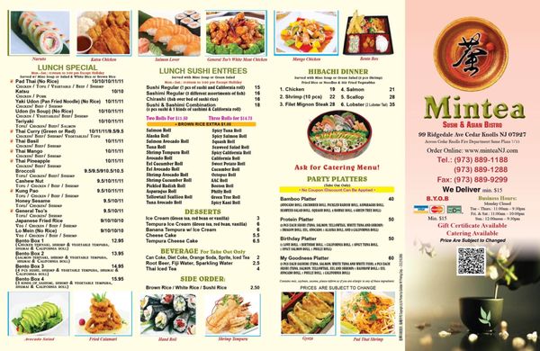 Menu photo 7 Mintea Sushi & Asian Bistro Cedar Knolls, NJ