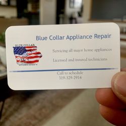 Blue Collar Appliance Repair - Business card.