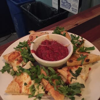 Blue Line Pizza - Garlic bread appetizer (comes with the "Crack" sauce shown) - Pizza Near Me - Mountain View, California