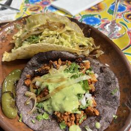 Regular Tacos (shredded chicken and al pastor)