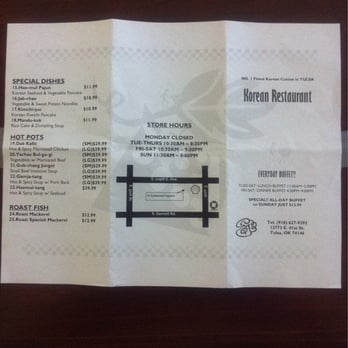 Korean Garden - Menu Front - Korean Near Me - Tulsa, Oklahoma