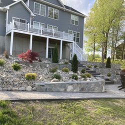 Garcia Landscaping - Lake front multi tiered garden and retaining walls