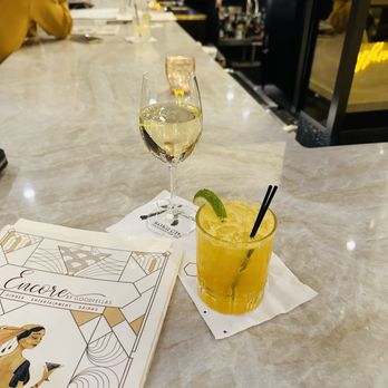 Encore by Goodfellas - a glass of wine and a menu - Italian Near Me - New Haven, Connecticut