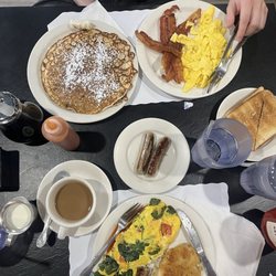 Full meal + chocolate chip pancakes