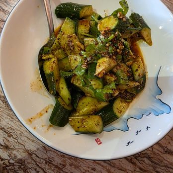 Red Chili - Cucumber appetizer - I asked for spicy and it was amazing (and loaded with red colored peppers) - Szechuan Near Me - Syracuse, New York Red Chili - Cucumber appetizer - I asked for spicy and it was amazing (and loaded with red colored peppers) - Szechuan Near Me - Syracuse, New York