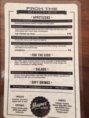 Menu photo 5 Haynes On Main Mackinaw, IL