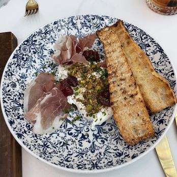 Zeppole - Fresh Burrata with pistachios and prosciutto. - Italian Near Me - Grapevine, Texas