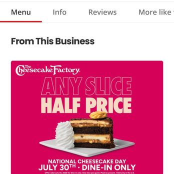The Cheesecake Factory - For a friend  No-show.VS panties a great and comfortable deal! - Desserts Near Me - Chicago, Illinois