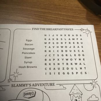 Denny's - Word search with no crayons - American Near Me - Millersport, Ohio