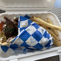 Mastiha Taverna - Lamb pita fries on the sidr