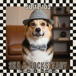 Two-Tone Notary & TC - Ska corgi handling notary business.