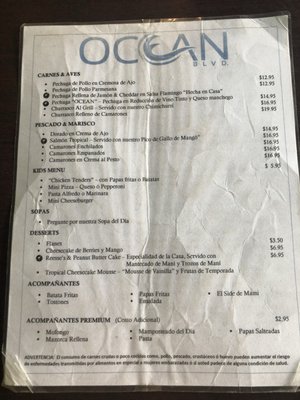Menu photo 2 Ocean Boulevard Aguada, PR