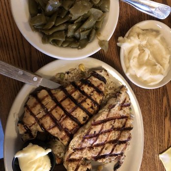 Old Mill Restaurant - Grilled chicken over rice with sweet potato and butter and green beans - American Near Me - Pigeon Forge, Tennessee