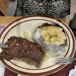 Grecian Steak House - 8 oz ribeye and baked potato