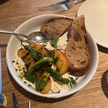 Upland - Peach and burrata - New American Near Me - New York, New York Upland - Peach and burrata - New American Near Me - New York, New York