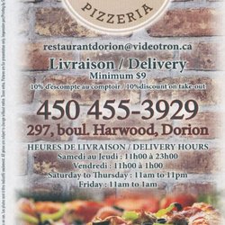 Restaurant Dorion - Menu