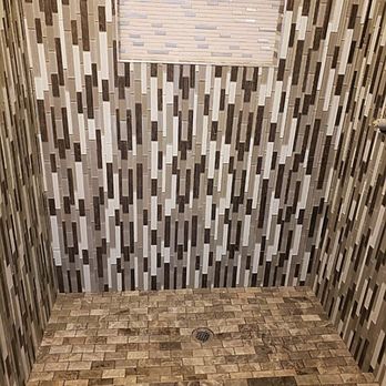 H-M FLOORING - Restroom remodeled glass tile - Flooring Near Me