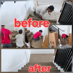 AAA Carpet Repair & Installation Service & Sales - Carpet installation on staircase ph 832 435 0305 Bellaire Tx