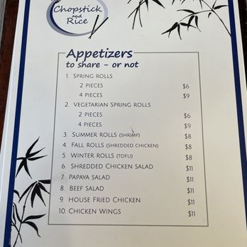 Chopstick and Rice - Menu page 1/5 - Vietnamese Near Me - Honolulu, Hawaii