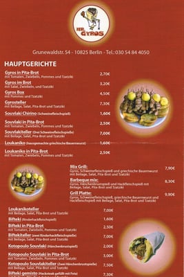 Menu photo 2 Mr. Gyros Berlin, BE Menu photo 2 Mr. Gyros Berlin, BE