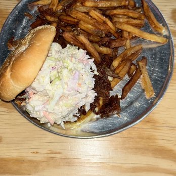 Como Smoke and Fire - CoMo SlowMo - Brisket, Turkey, Pulled Pork topped with pickles and creamy coleslaw. - Barbeque Near Me - Columbia, Missouri Como Smoke and Fire - CoMo SlowMo - Brisket, Turkey, Pulled Pork topped with pickles and creamy coleslaw. - Barbeque Near Me - Columbia, Missouri